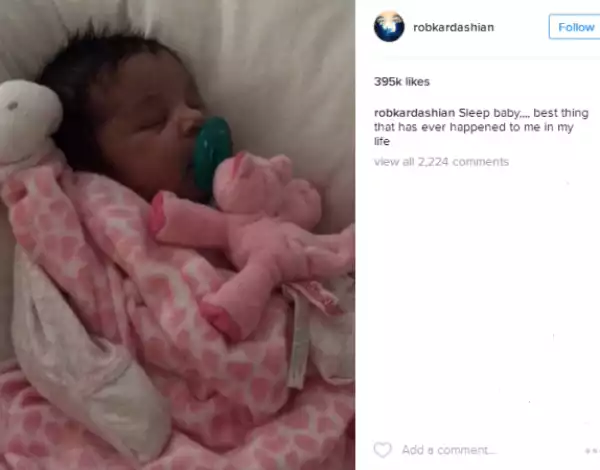 Rob Kardashian gushes over his daughter, says she